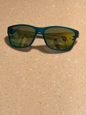 Eddie Bauer Teal and Cream Rectangular Sunglasses